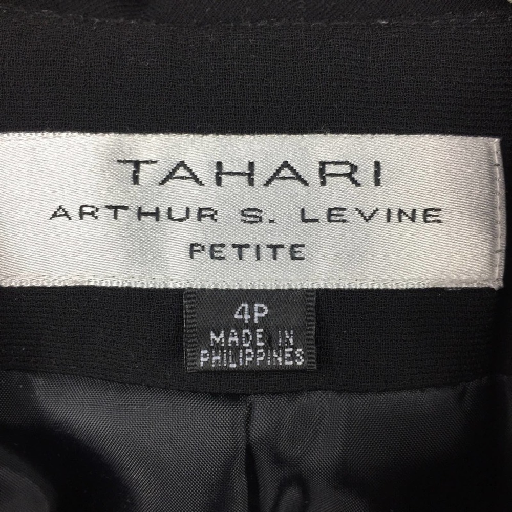 Tahari  by Arthur S Levine Peplum Black Blazer 4P - Picture 6 of 7